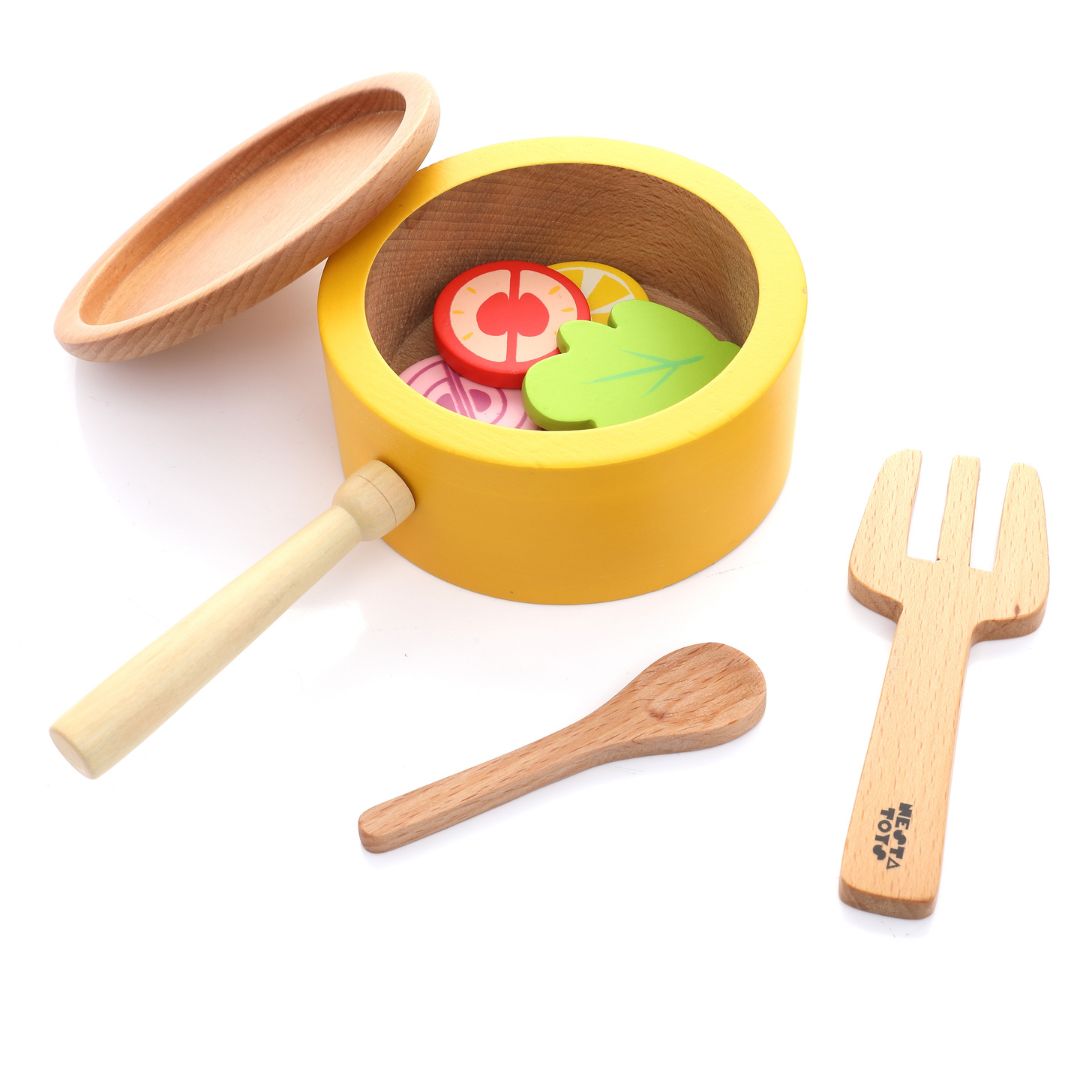 Nesta Toys - Wooden Gas Stove And Cooking Set (10 Pcs)