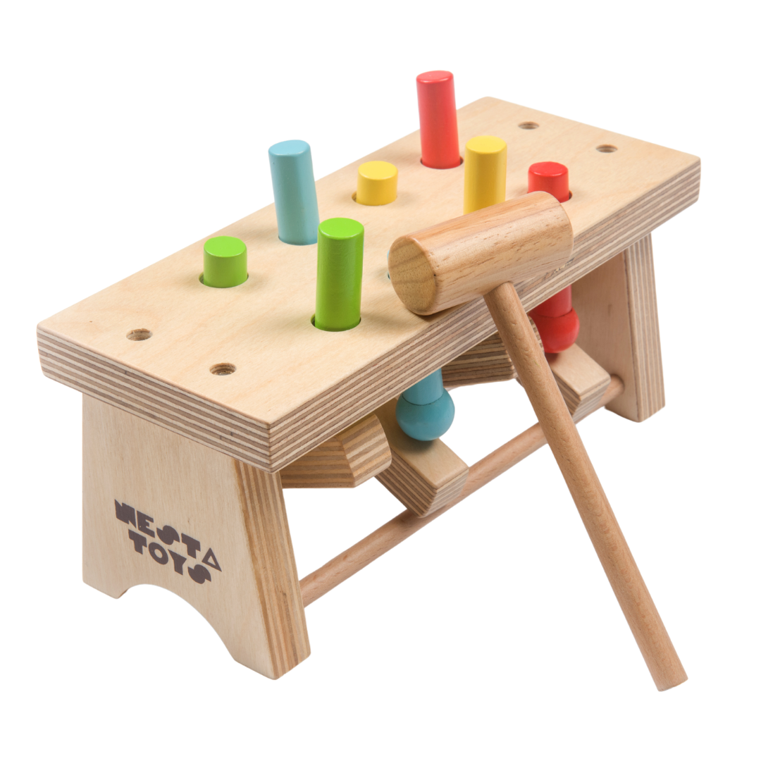 Pounding Bench Wooden Toy with Hammer