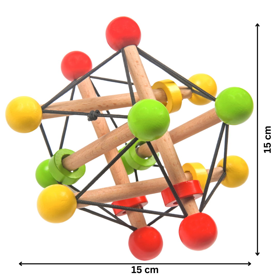Skwish Wooden Baby Rattle | Teether Grasping Activity Toy