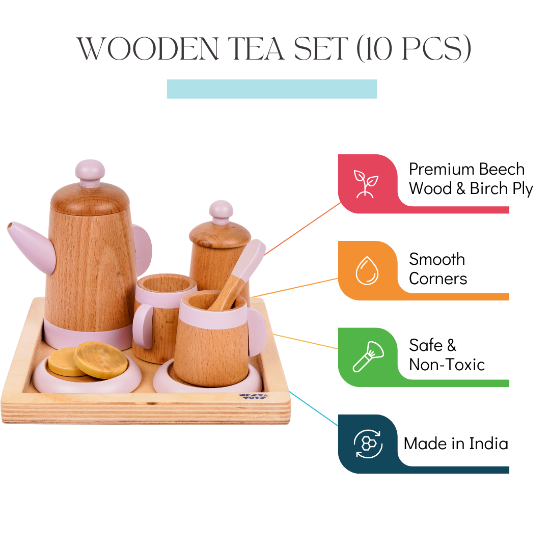 Wooden Tea Set Toys (10 PCS)