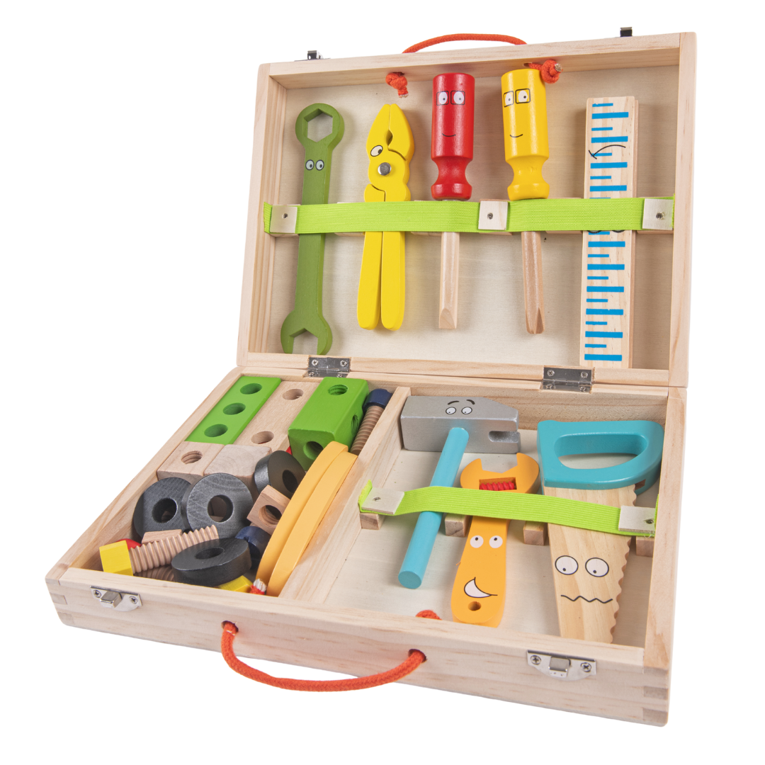 33-Piece Wooden Tool Kit Set with Tool Box