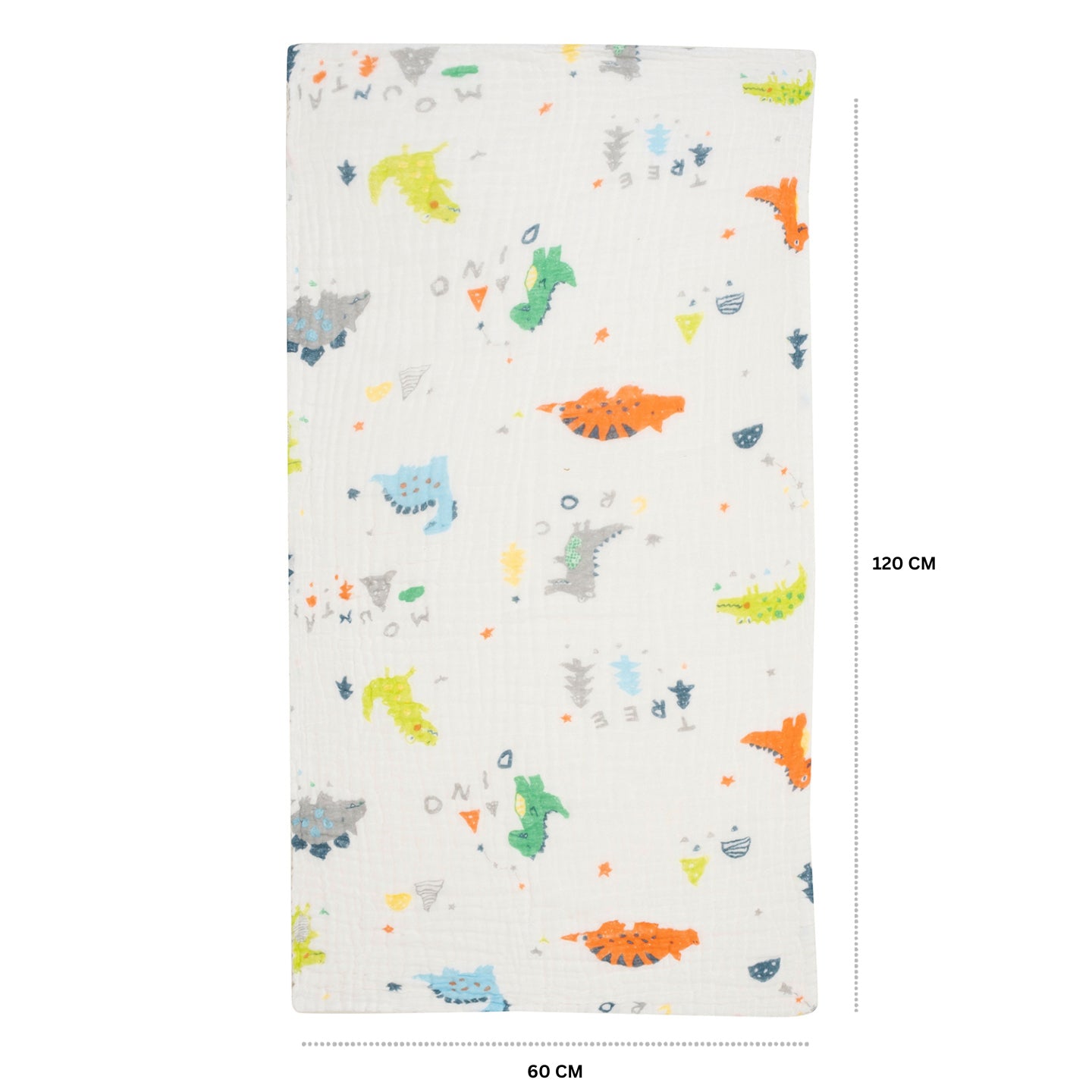 Baby Moo Dino 100% Cotton Ultra Soft Eco Friendly Absorbent Towel - White