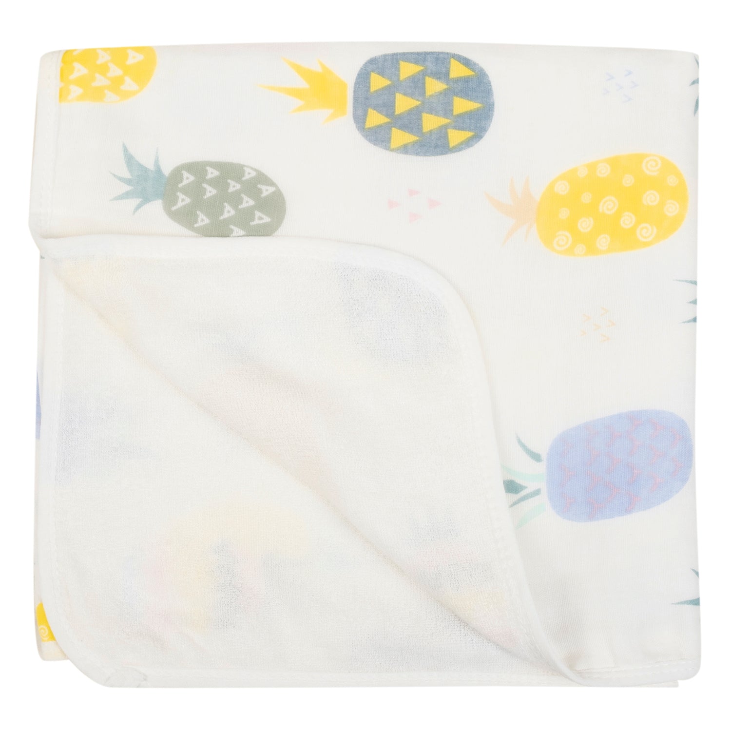 Baby Moo Pineapple 100% Cotton Ultra Soft Eco Friendly Absorbent Towel - White