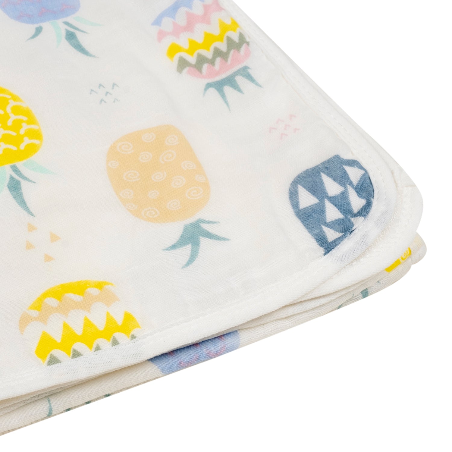 Baby Moo Pineapple 100% Cotton Ultra Soft Eco Friendly Absorbent Towel - White