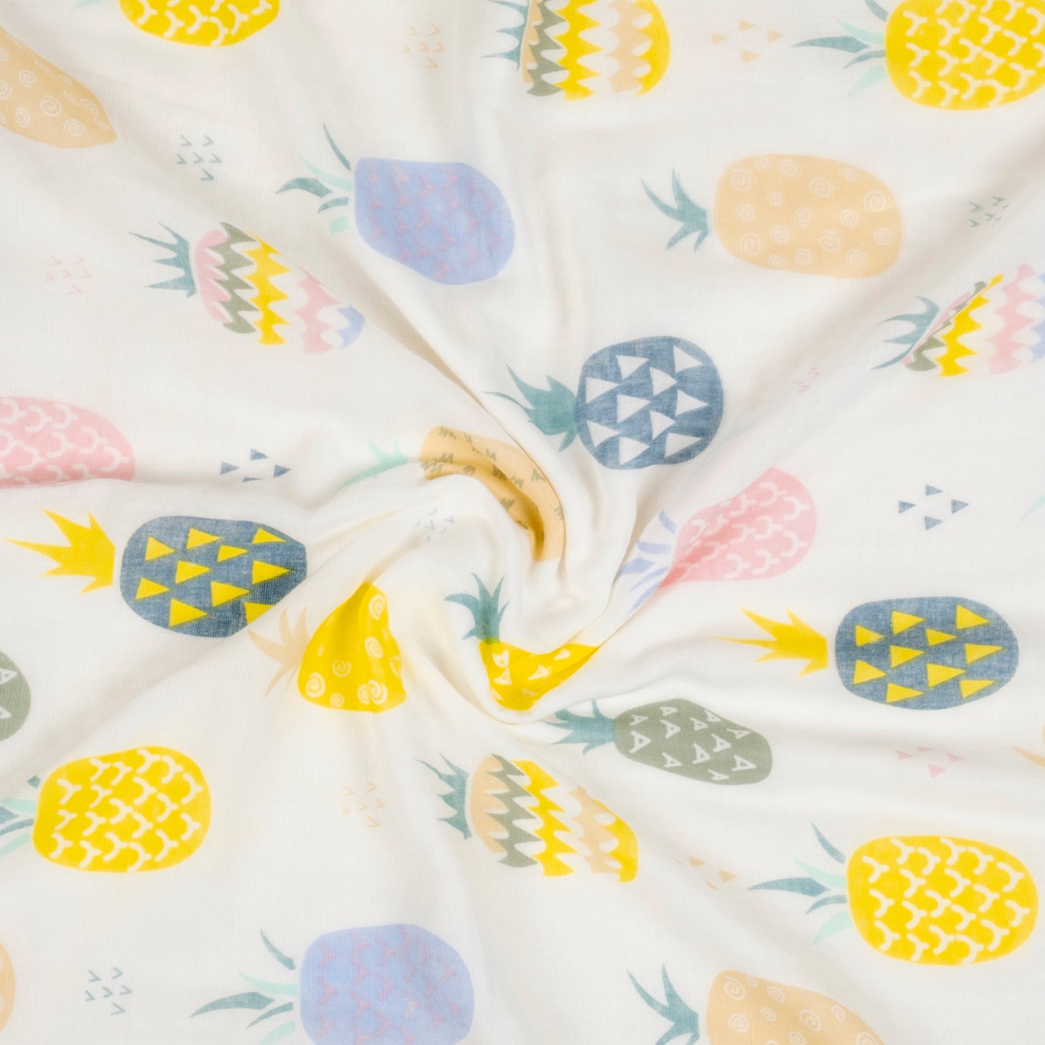 Baby Moo Pineapple 100% Cotton Ultra Soft Eco Friendly Absorbent Towel - White