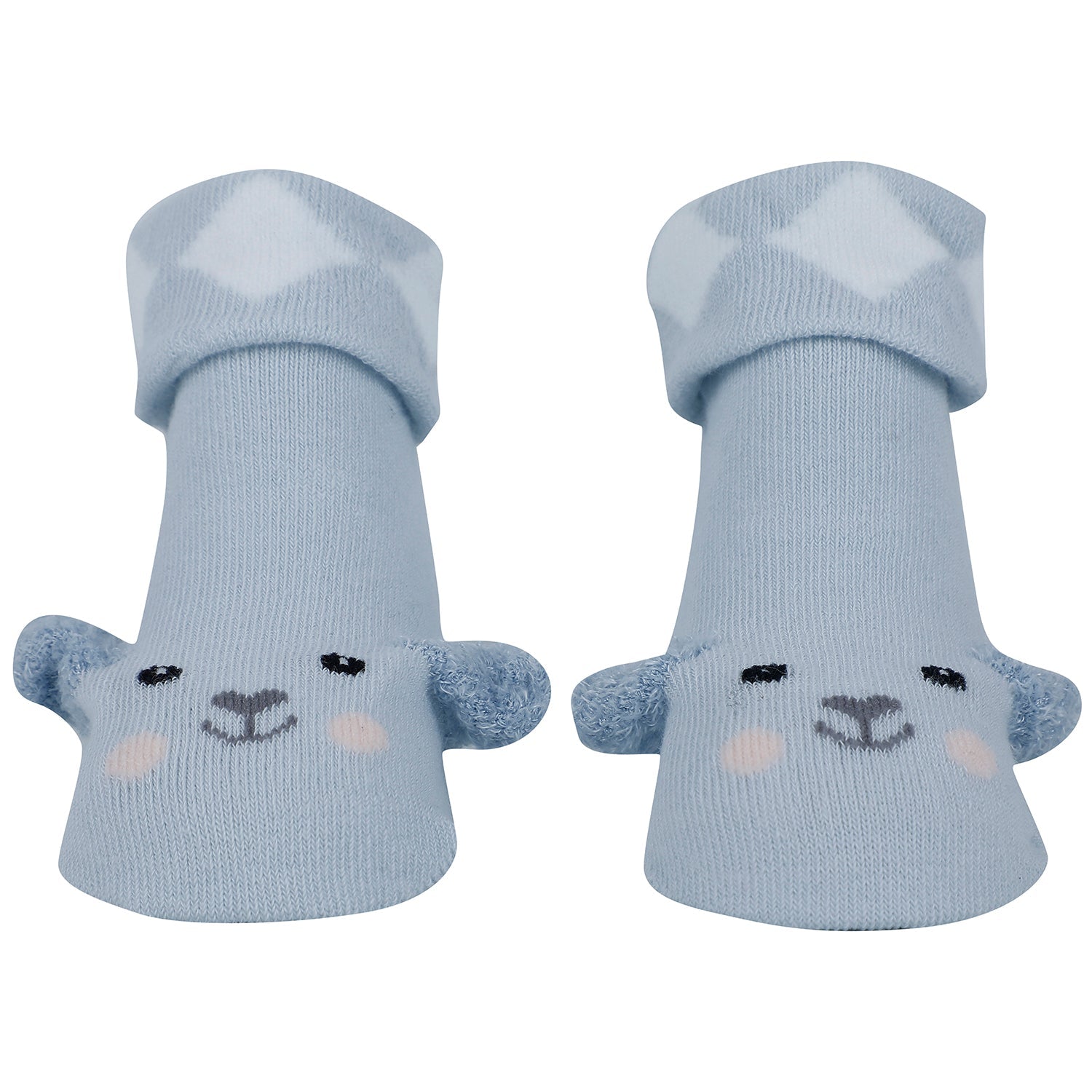 Baby Moo Puppy 3D Anti-Skid Socks Booties Pack of 3 - Grey