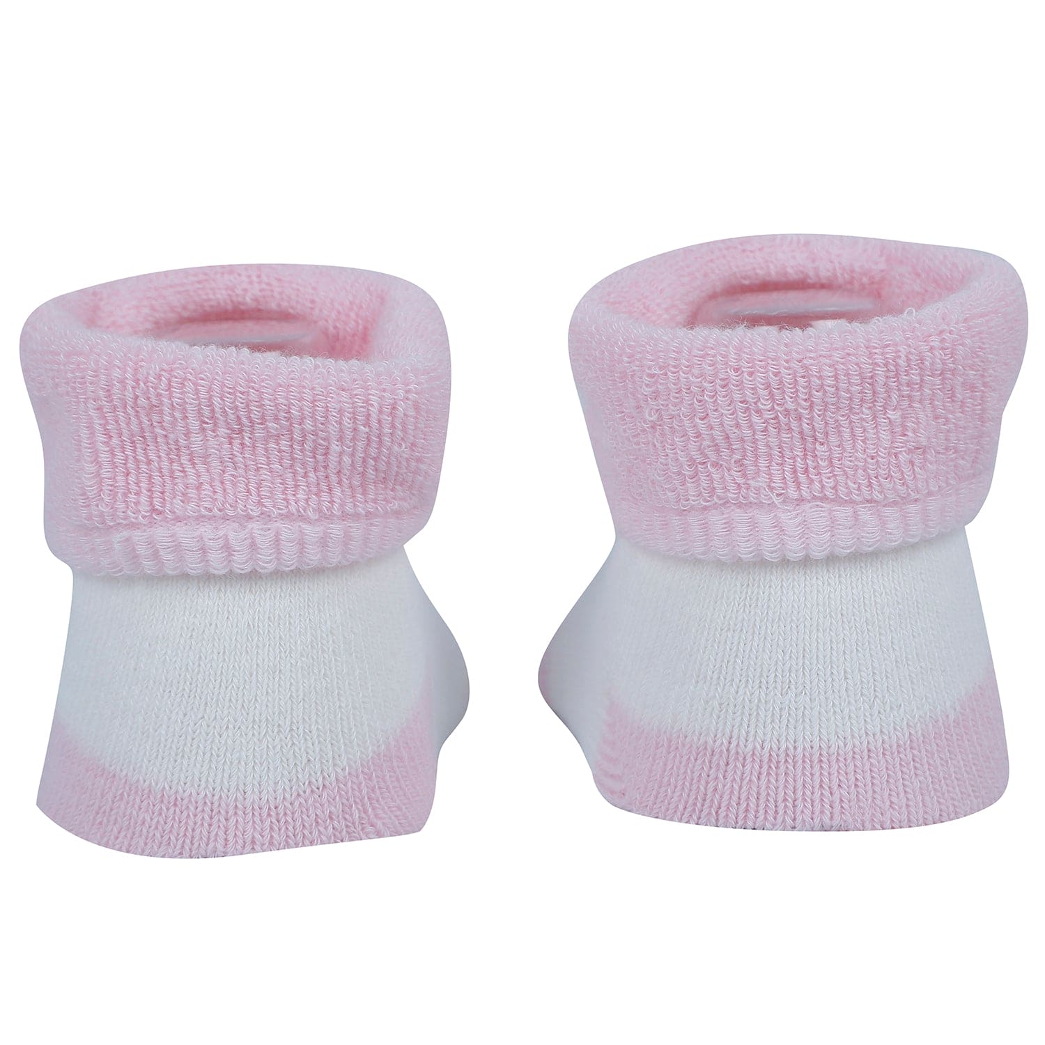 Baby Moo Unicorn And Mouse 3D Rattle Anti-Skid Socks Booties Pack of 2 - Pink, Orange