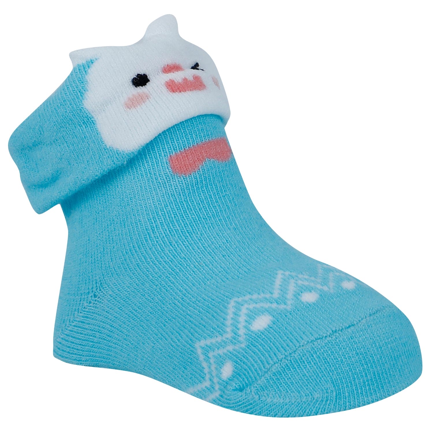 Baby Moo Fox Puppy 3D Anti-Skid Socks Booties Pack of 3 - Red, Blue