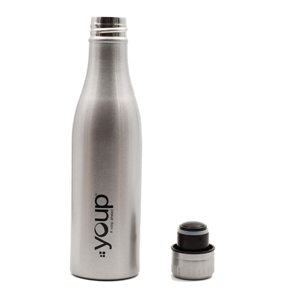 Youp Thermosteel Insulated Silver Color Water Bottle Splash1001 - 1 L