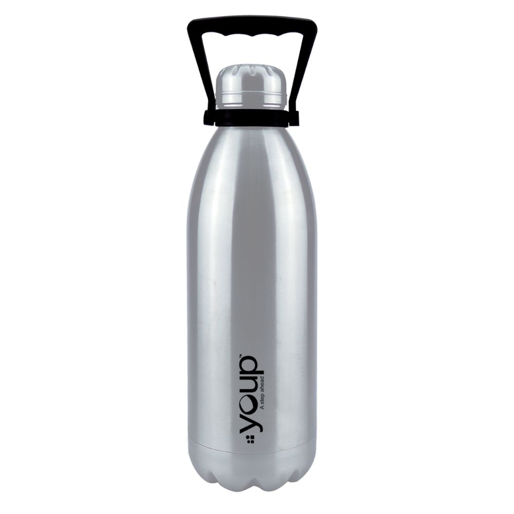 Youp Thermosteel Insulated Silver Color Bottle With Top Handle Oxford - 1500 Ml