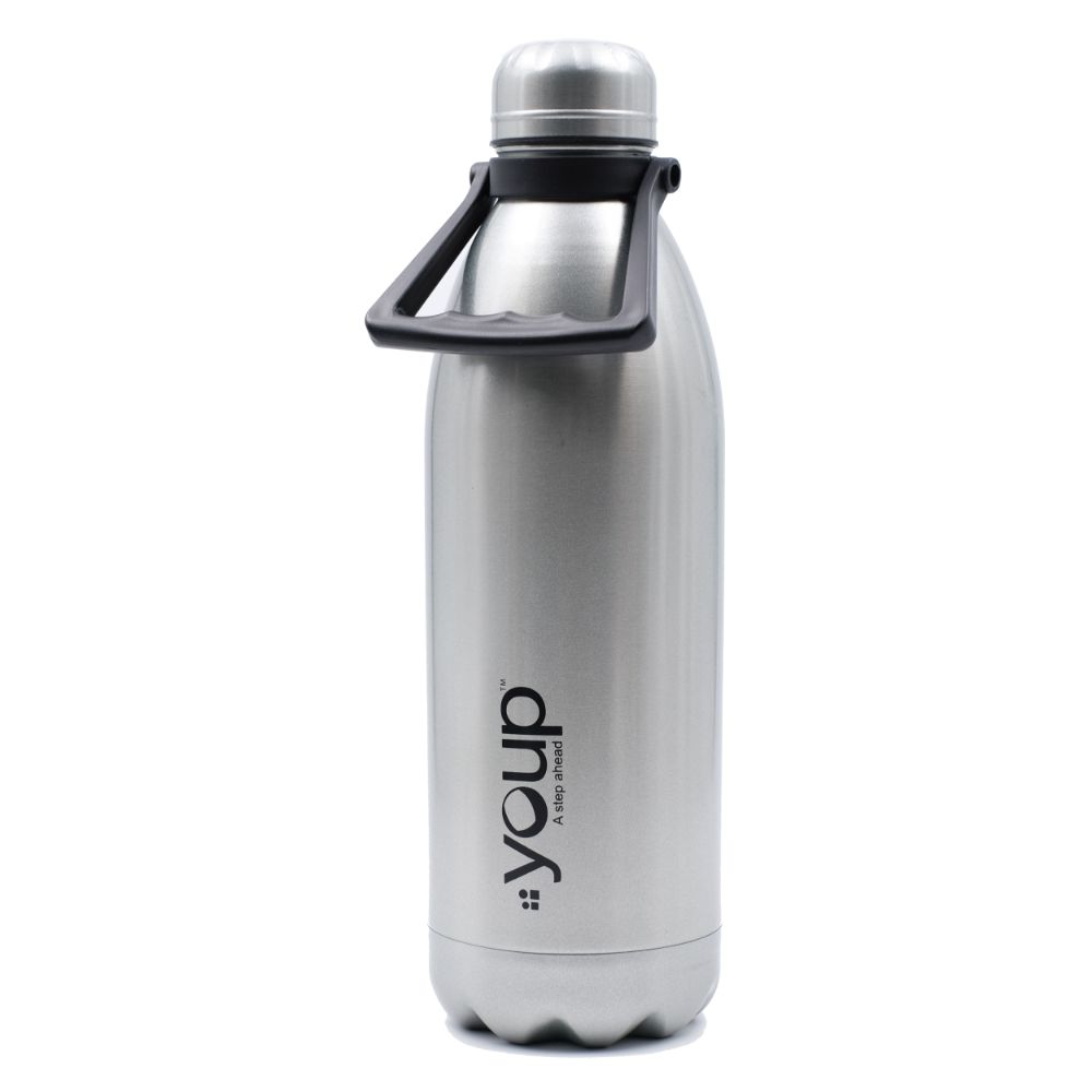 Youp Thermosteel Insulated Silver Color Bottle With Top Handle Oxford - 1500 Ml