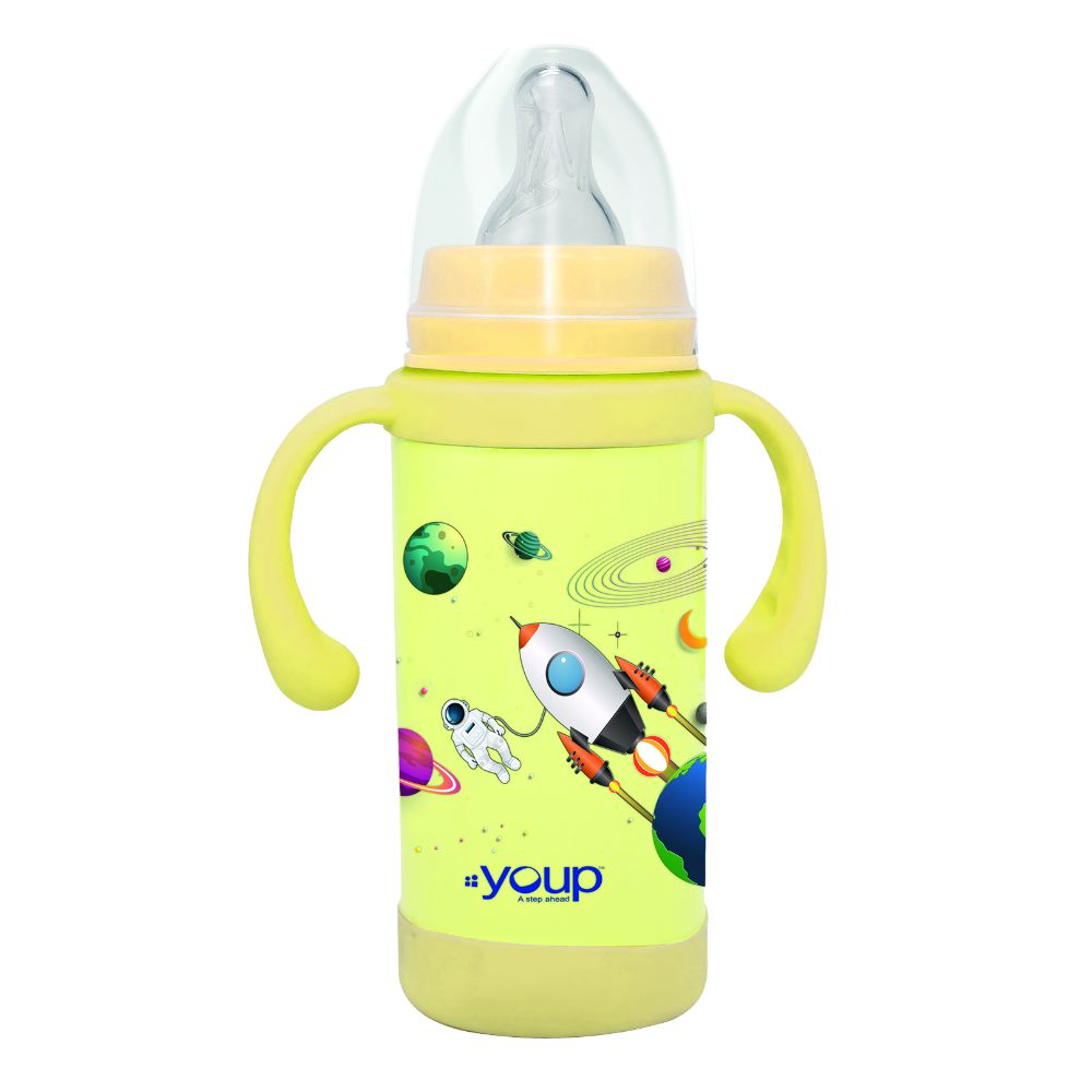 Youp Thermosteel Insulated Yellow Color Kids Sipper And Feeding Bottle Eudora- 220 Ml