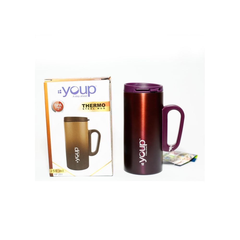 Youp Thermosteel Insulated Wine Color Coffee Mug Yp251 - 250 Ml