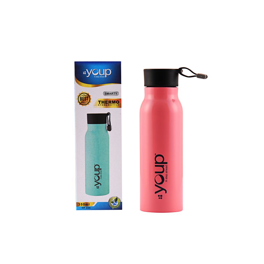 Youp Thermosteel Insulated Pink Color Water Bottle Smarty - 350 Ml