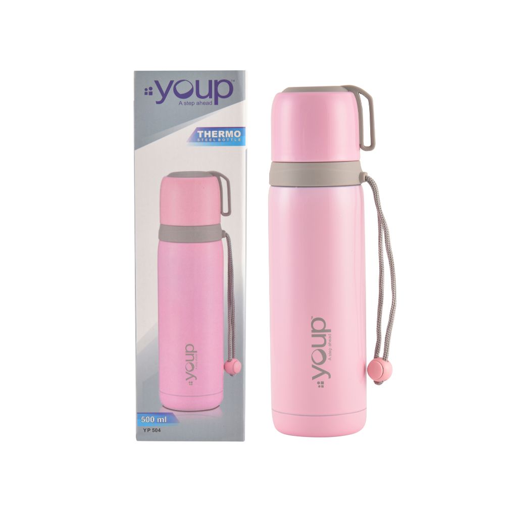 Youp Thermosteel Insulated Soft Pink Color Bottle Yp504 - 500 Ml