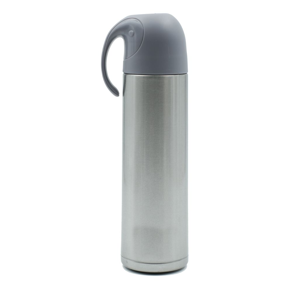 Youp Thermosteel Insulated Silver Color Water Bottle With Handle Containing Cup Cap Yp512 - 500 Ml