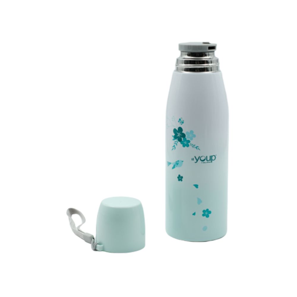 Youp Thermosteel Insulated Sea Green Color Water Bottle With Cup Cap Yp513 - 500 Ml