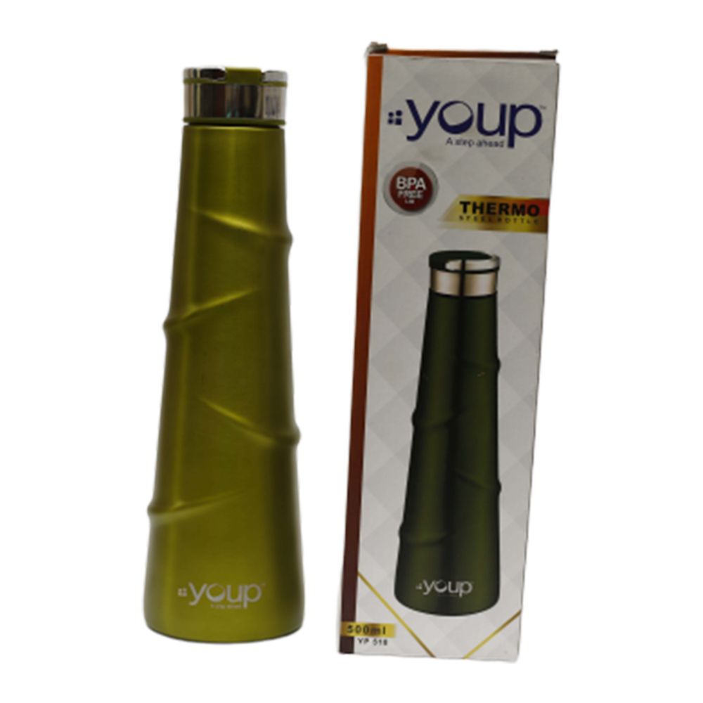 Youp Thermosteel Insulated Metallic Green Color Water Bottle Yp518 - 500 Ml