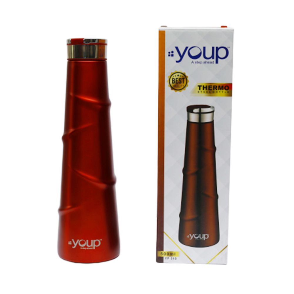 Youp Thermosteel Insualted Metallic Red Color Water Bottle Yp518 - 500 Ml