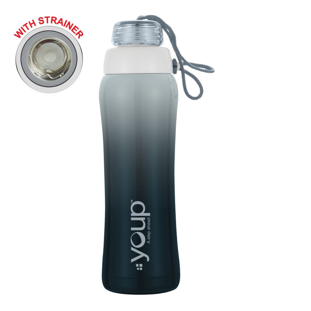 Youp Thermosteel Insulated Grey Color Water Bottle Shadow - 500 Ml