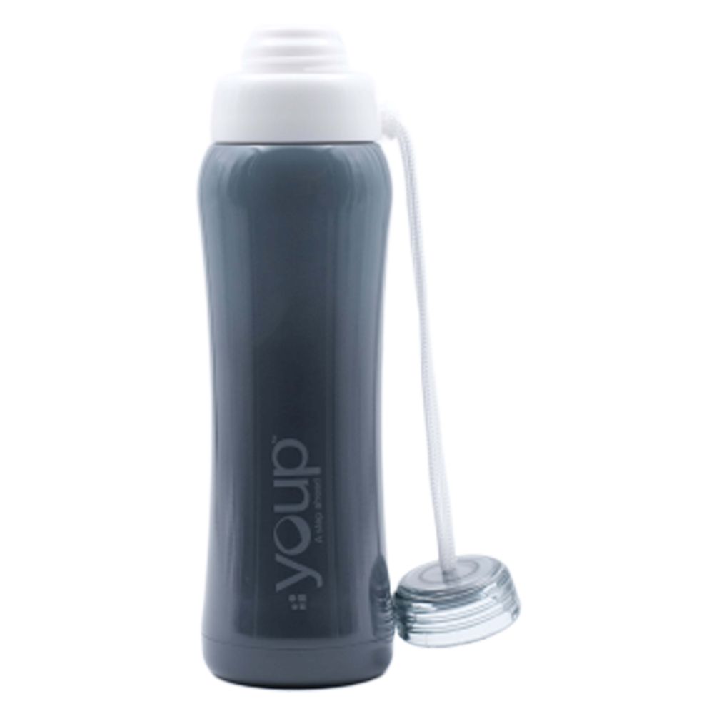 Youp Thermosteel Insulated Grey Color Water Bottle Shadow - 500 Ml