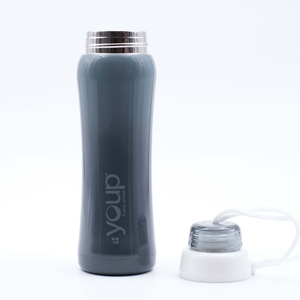 Youp Thermosteel Insulated Grey Color Water Bottle Shadow - 500 Ml