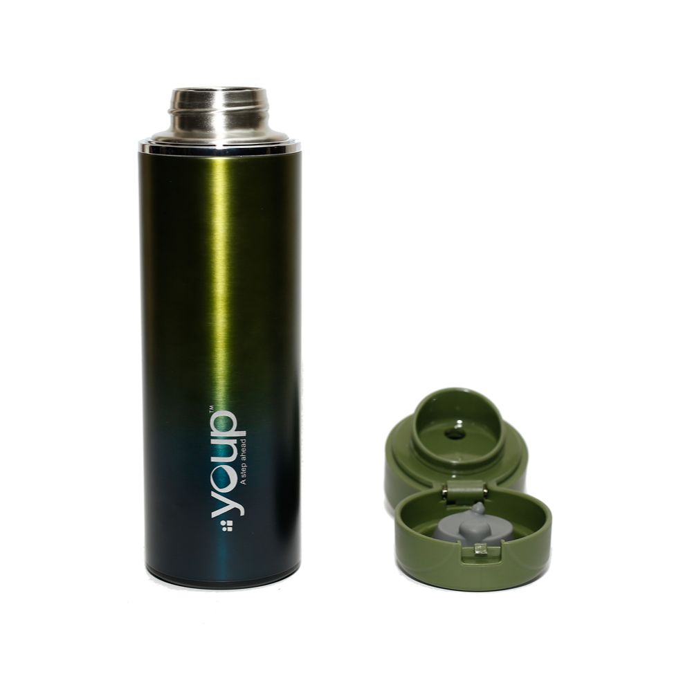 Youp Thermosteel Insulated Metallic Green Color Bottle Miracle - 500 Ml