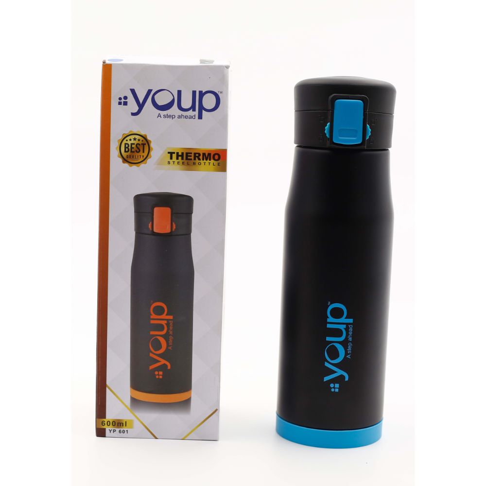 Youp Thermosteel Insulated Blue Color Water Bottle Blacky - 600 Ml