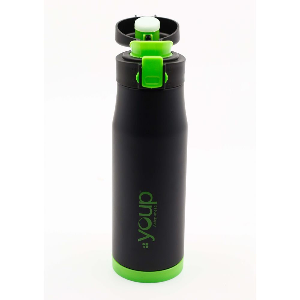 Youp Thermosteel Insulated Green Color Water Bottle Blacky - 600 Ml