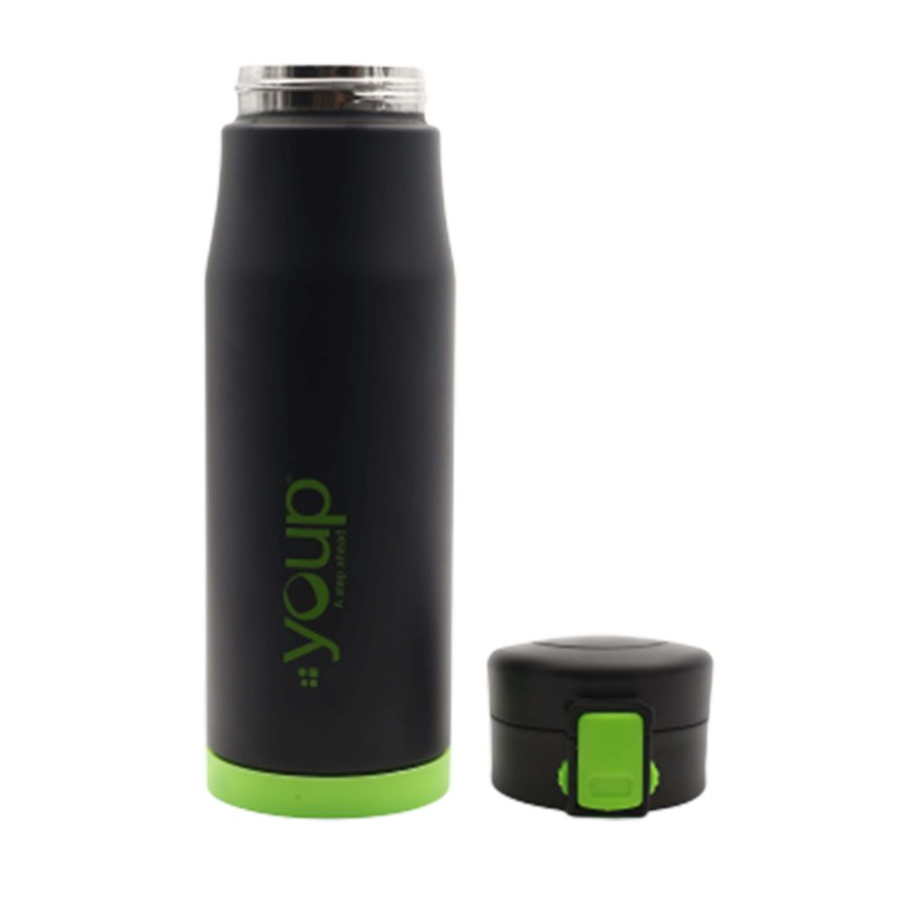 Youp Thermosteel Insulated Green Color Water Bottle Blacky - 600 Ml