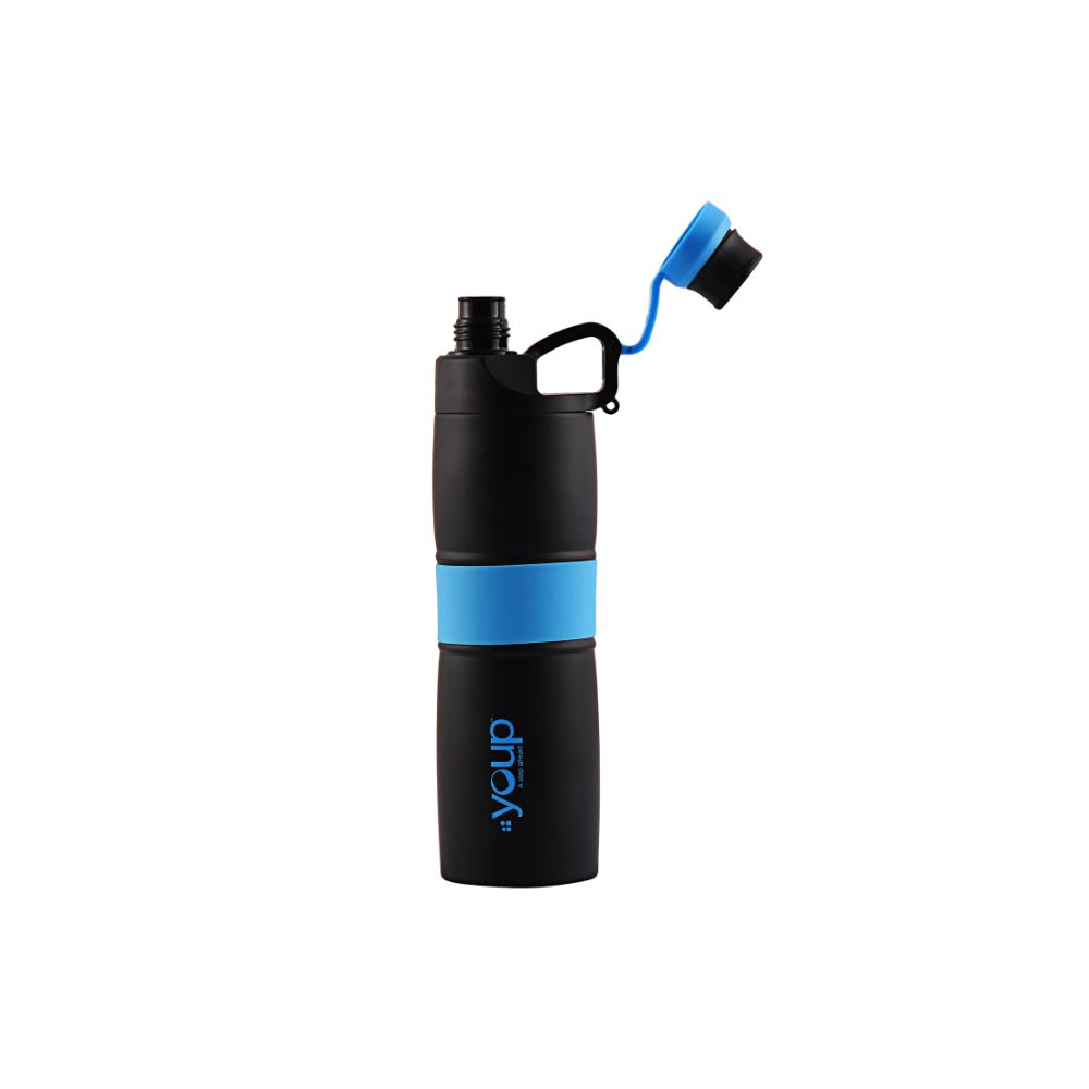Youp Thermosteel Insulated Sky Blue Color Water Bottle Grippy - 650 Ml