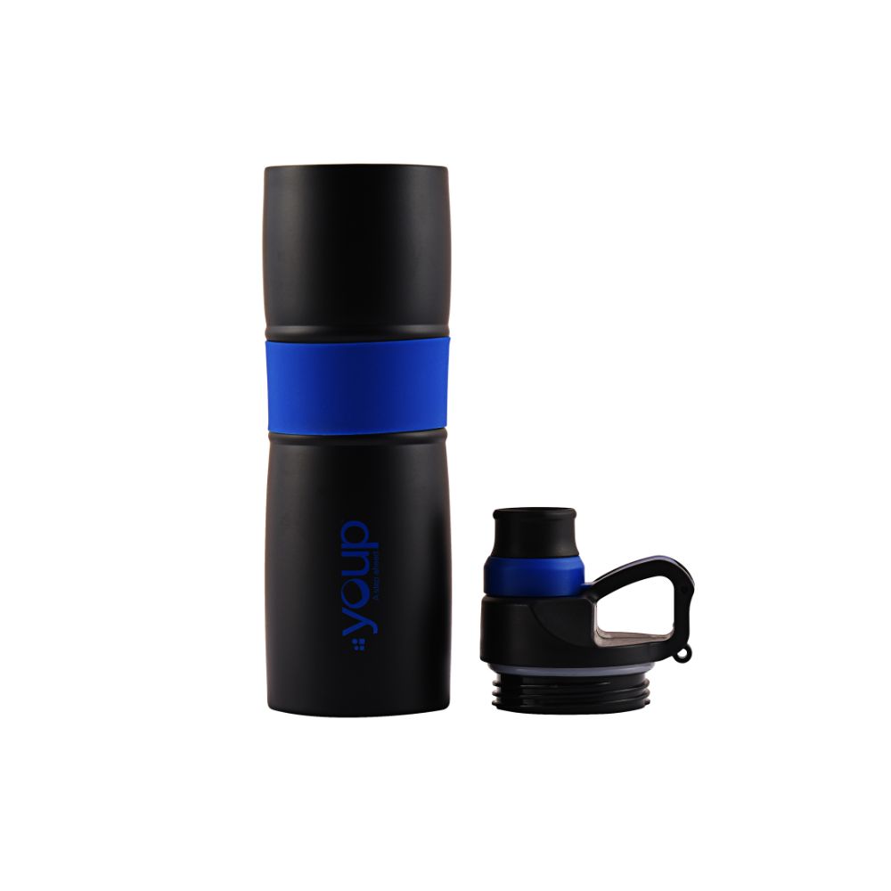 Youp Thermosteel Insulated Royal Blue Color Water Bottle Grippy - 650 Ml