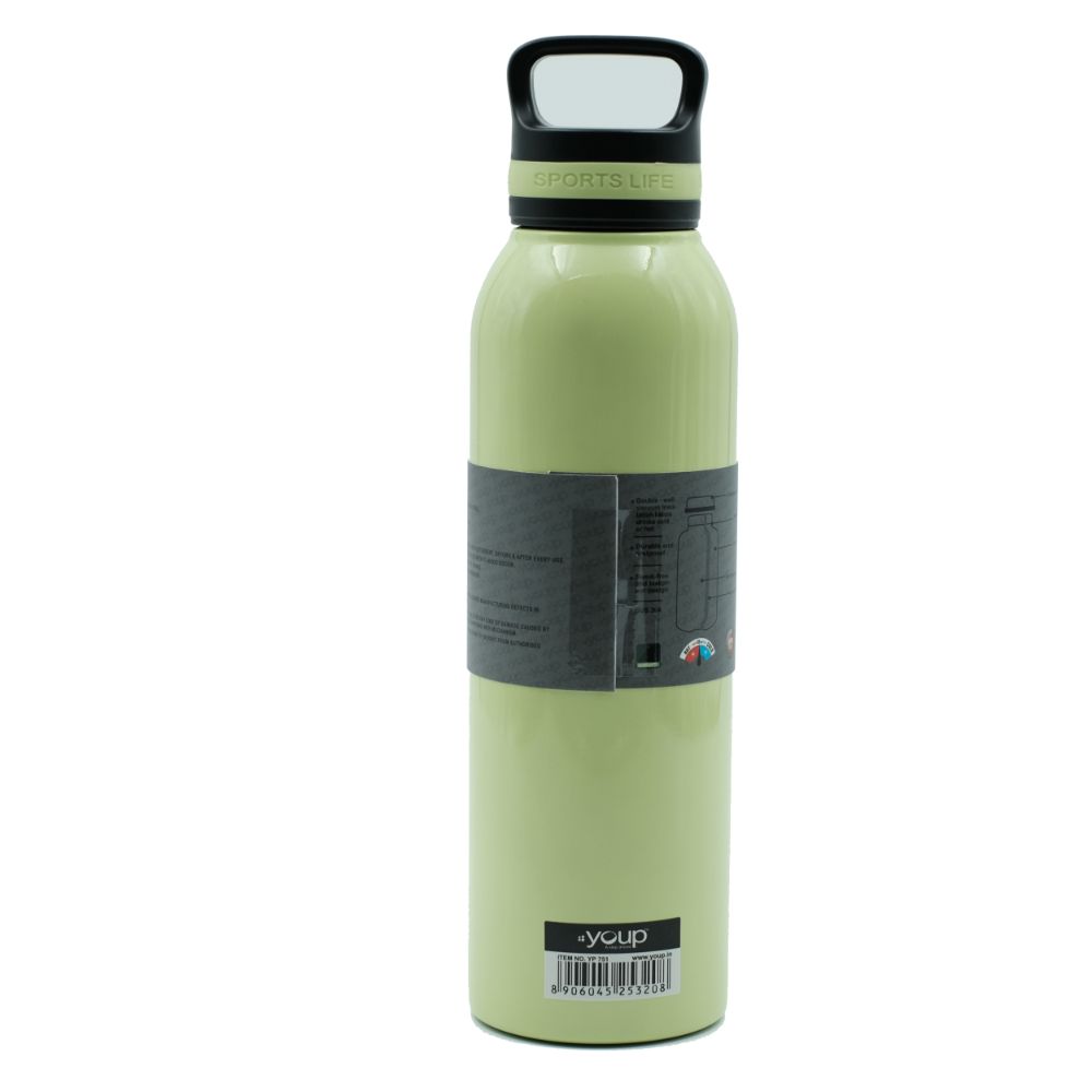 Youp Thermosteel Lime Green Color Water Bottle With Top Handle Yp751 - 750 Ml