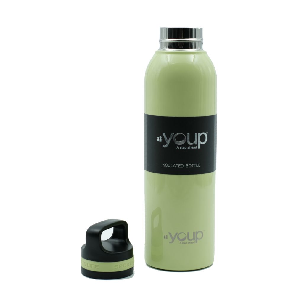 Youp Thermosteel Lime Green Color Water Bottle With Top Handle Yp751 - 750 Ml