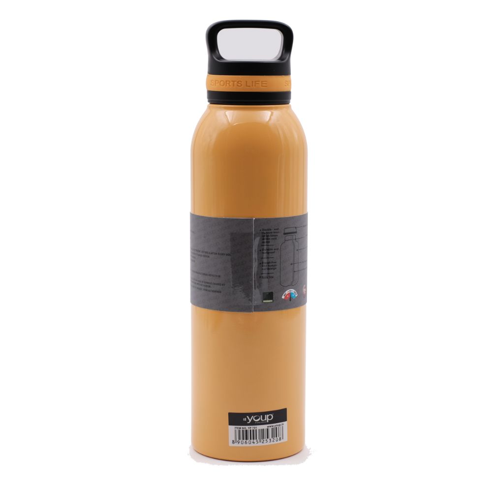 Youp Thermosteel Yellow Color Water Bottle With Top Handle Yp751 - 750 Ml