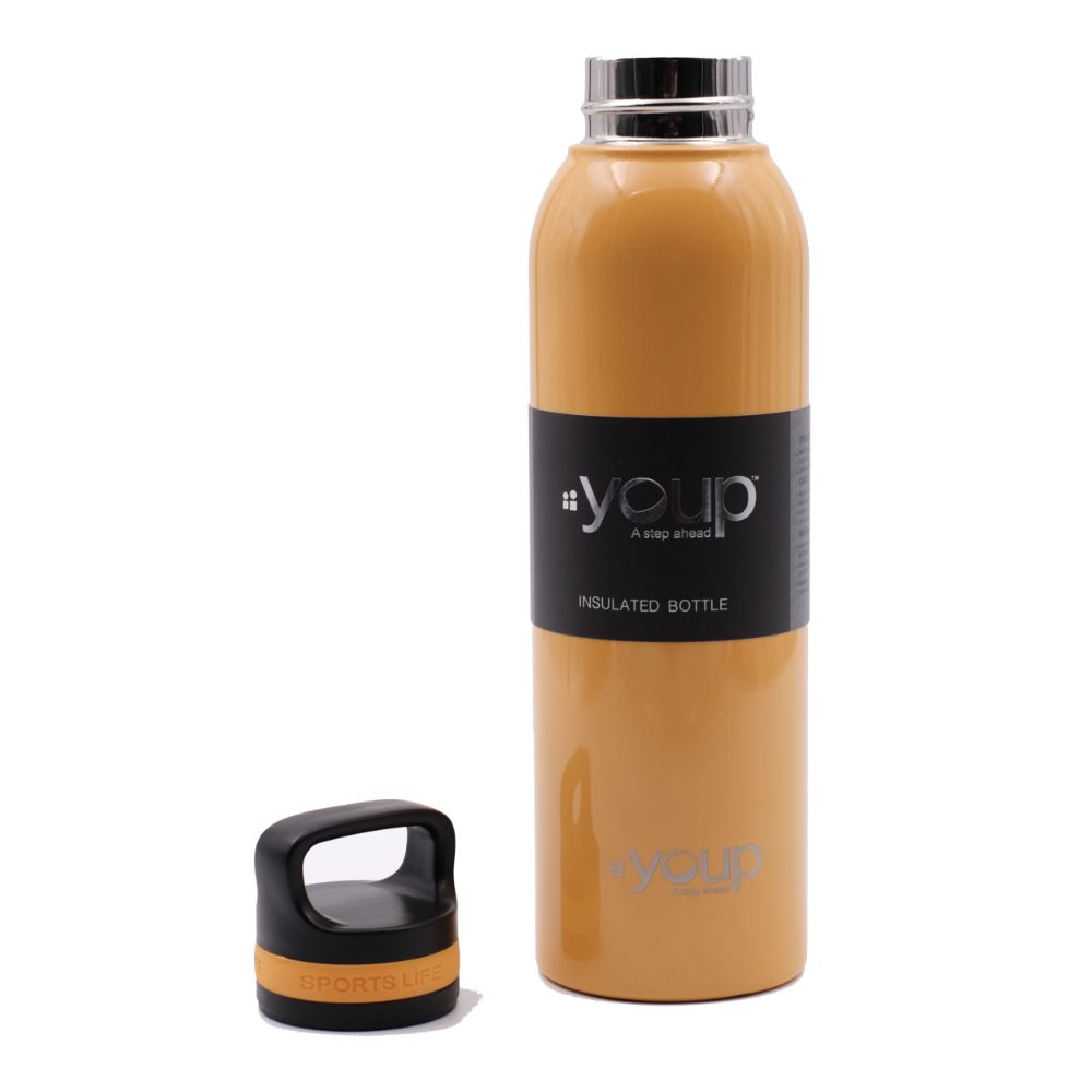 Youp Thermosteel Yellow Color Water Bottle With Top Handle Yp751 - 750 Ml