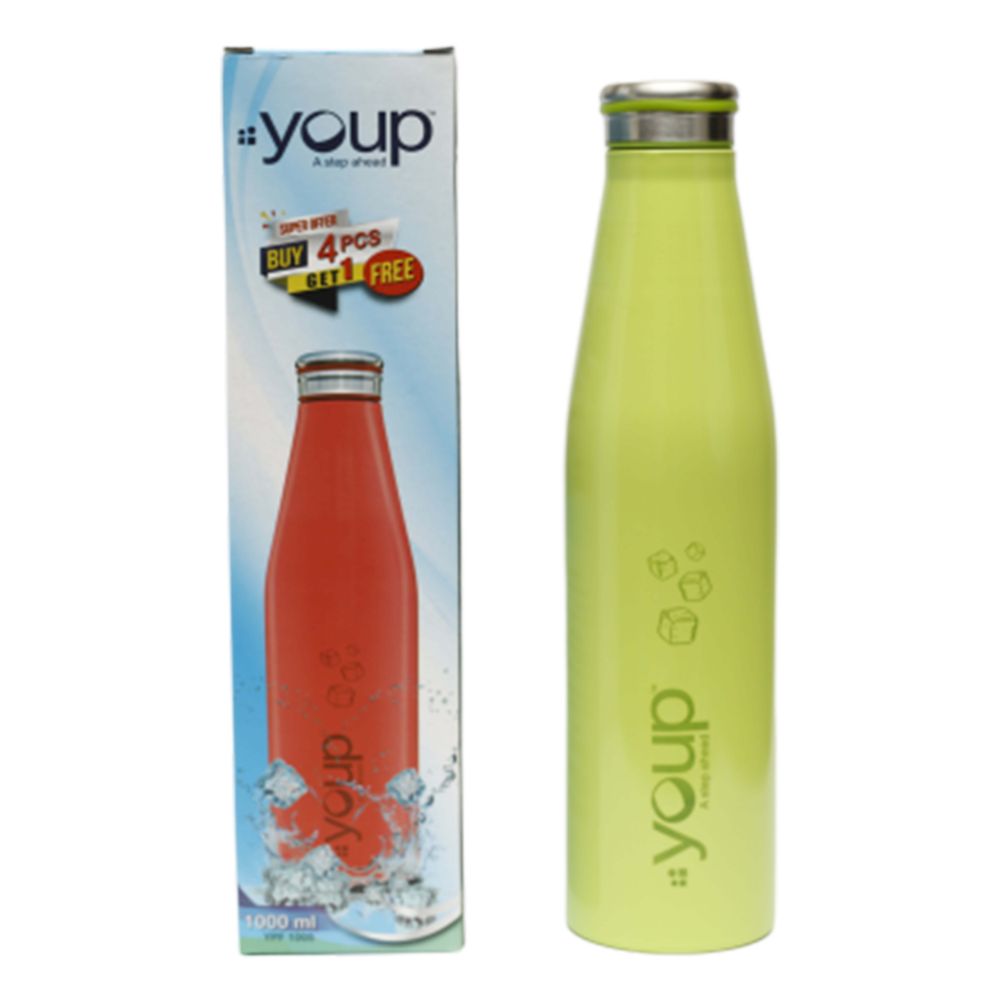 Youp Thermosteel Lime Green Color Fridge Water Bottle Harley - 1000 Ml