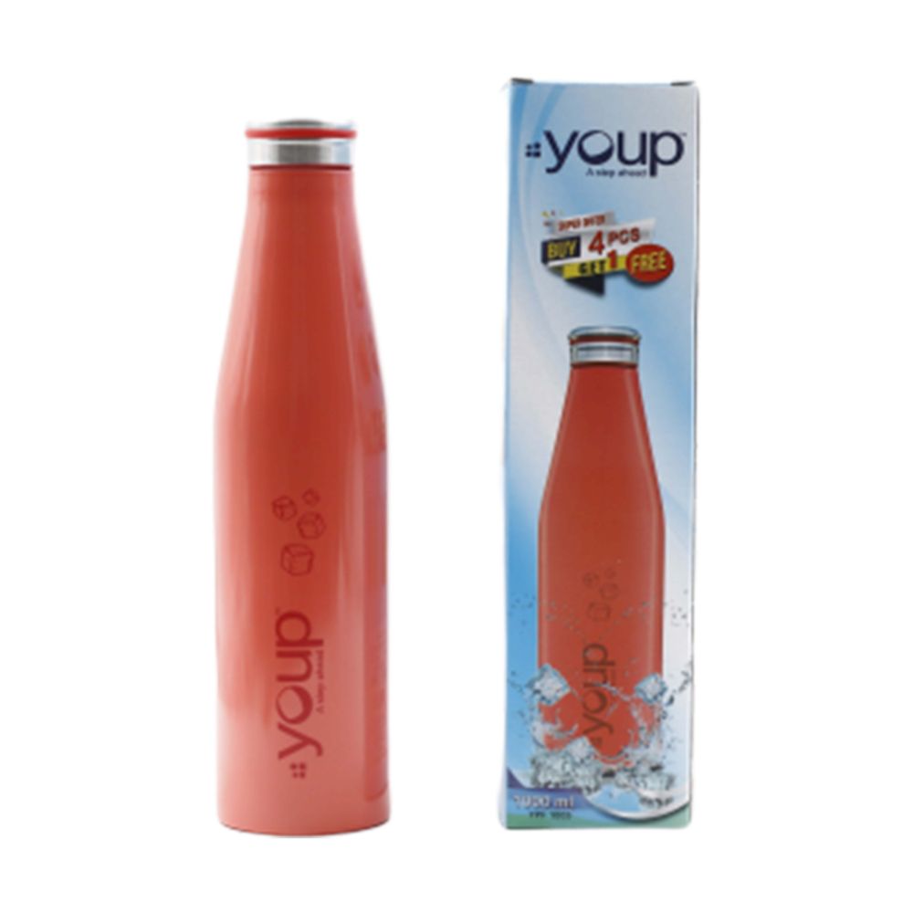 Youp Thermosteel Orange Color Fridge Water Bottle Harley - 1000 Ml