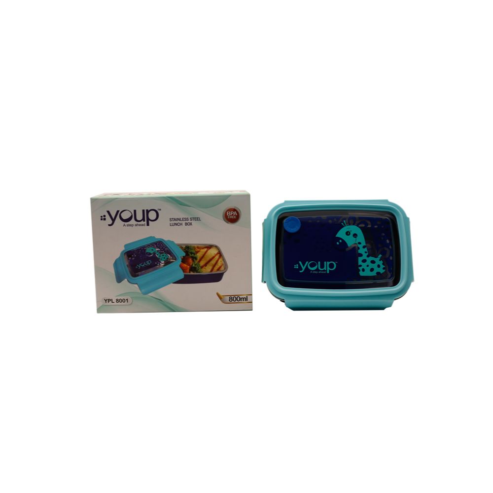 Youp Stainless Steel Blue Color Kids Lunch Box Ypl8001 - 800 Ml