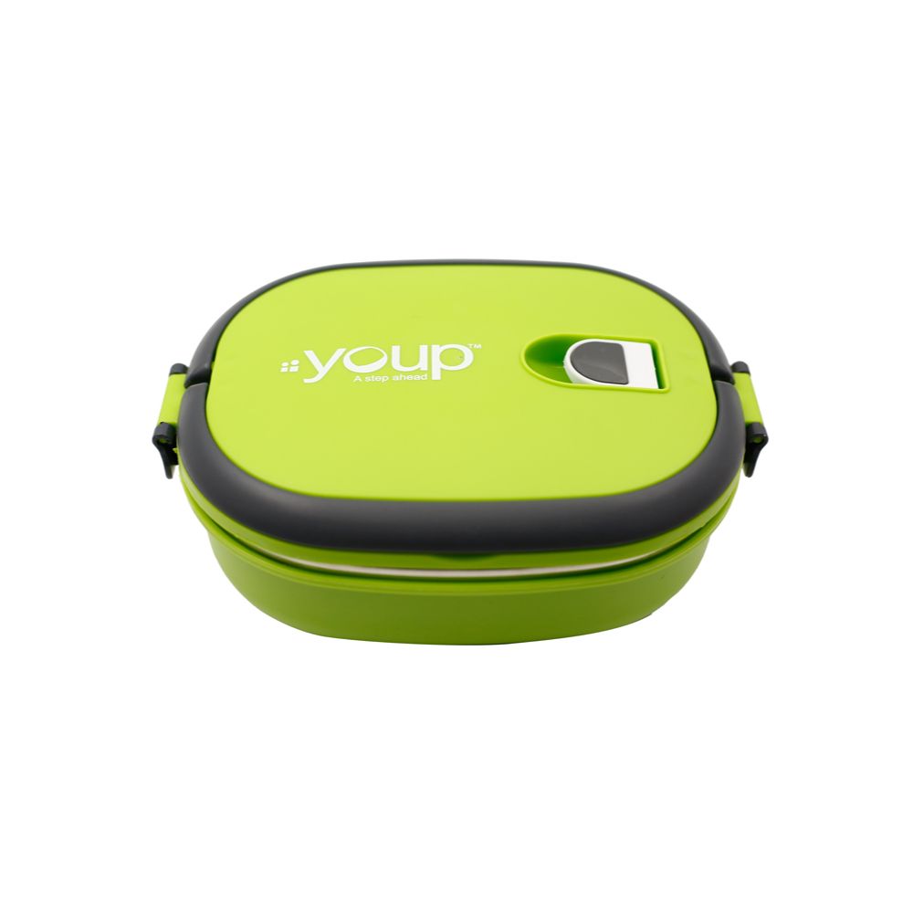 Youp Stainless Steel Green Color Lunch Box Ypl8007 - 900 Ml