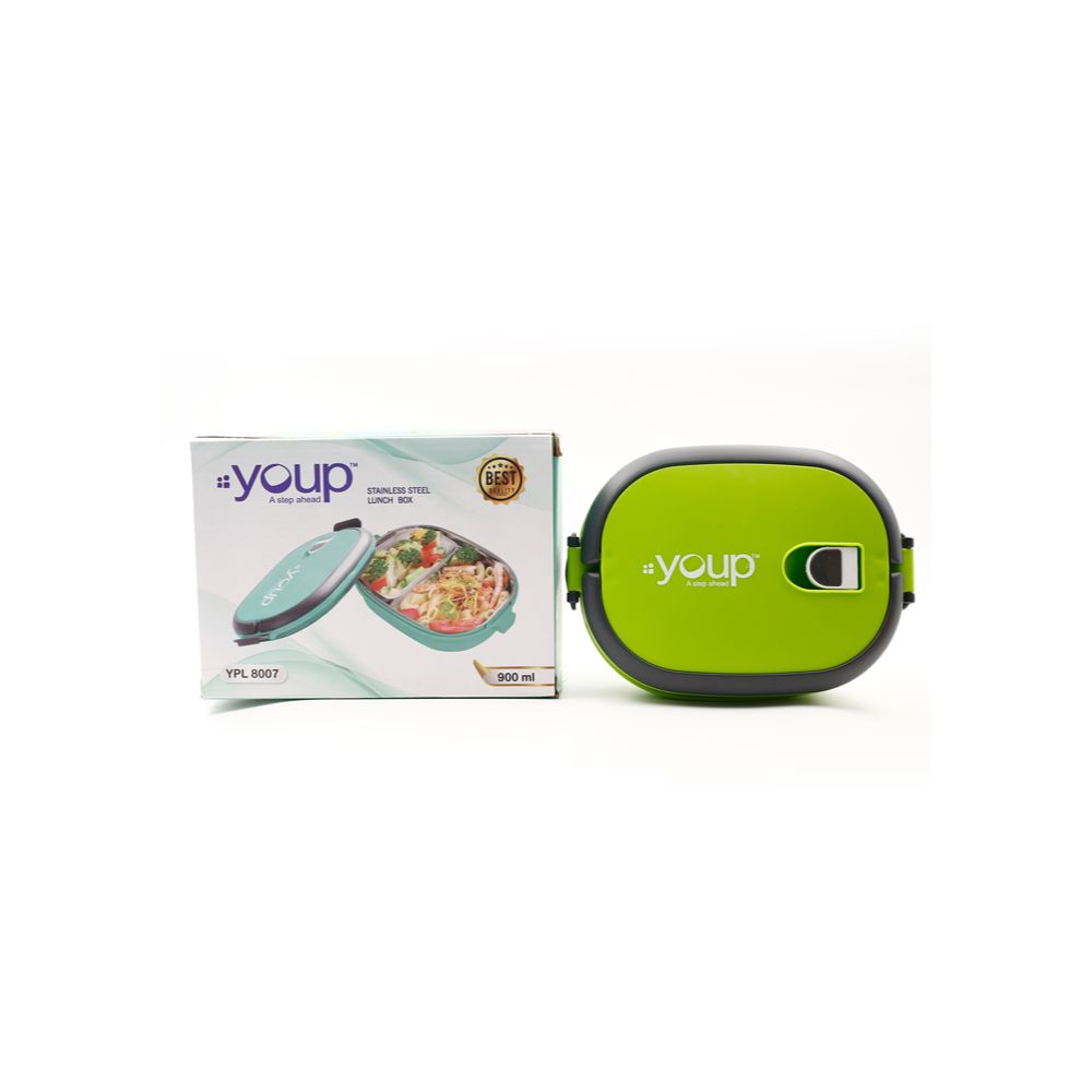 Youp Stainless Steel Green Color Lunch Box Ypl8007 - 900 Ml