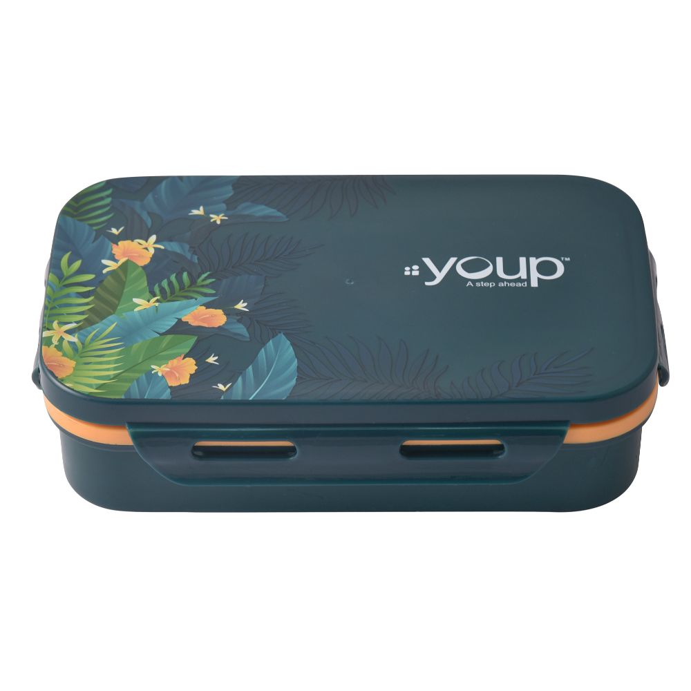 Youp Stainless Steel Dark Green Color Kids Lunch Box Yummy - 500 Ml