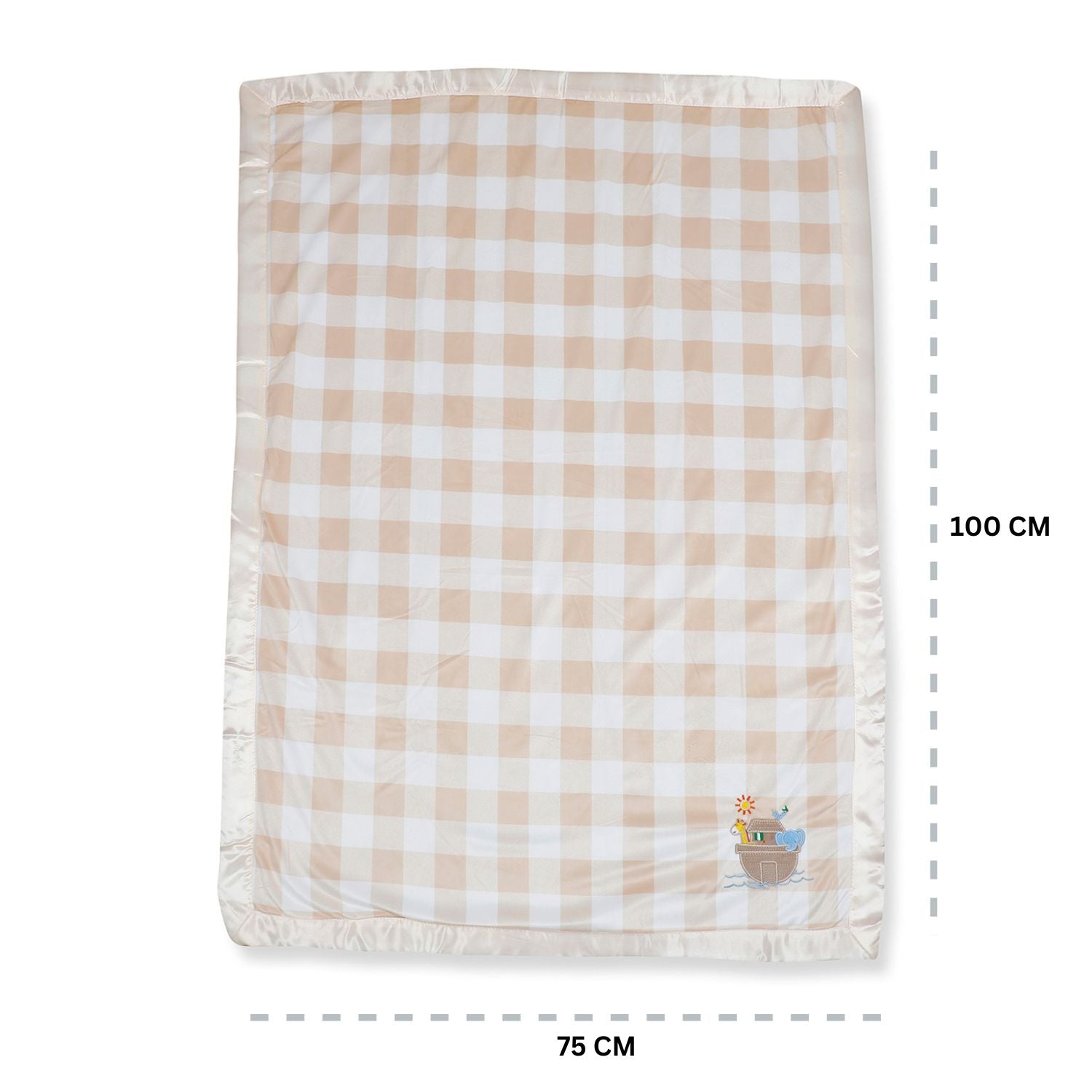 Baby Moo Checkered Charm Soft Fur Blanket - Cream
