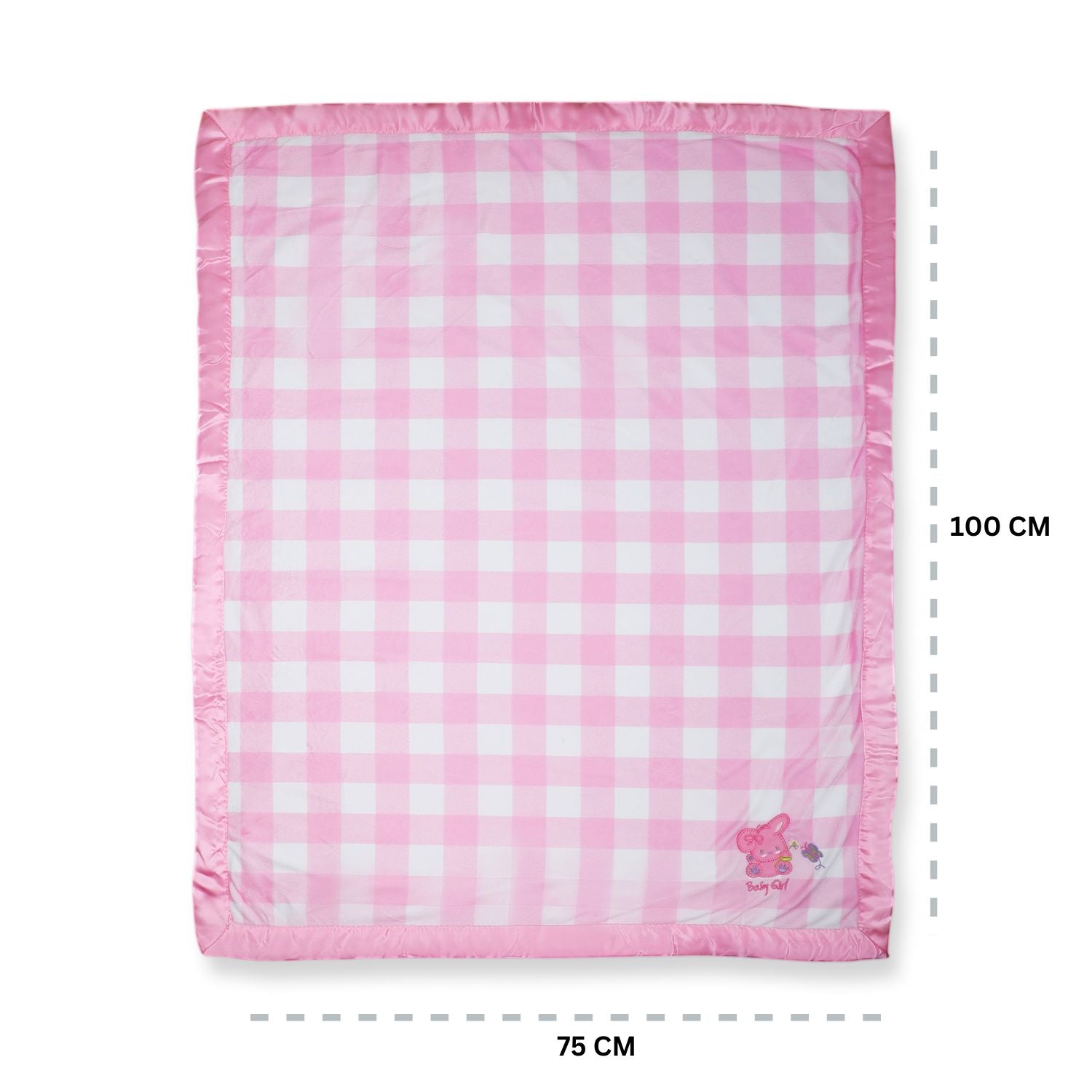 Baby Moo Checkered Charm Soft Fur Blanket - Pink