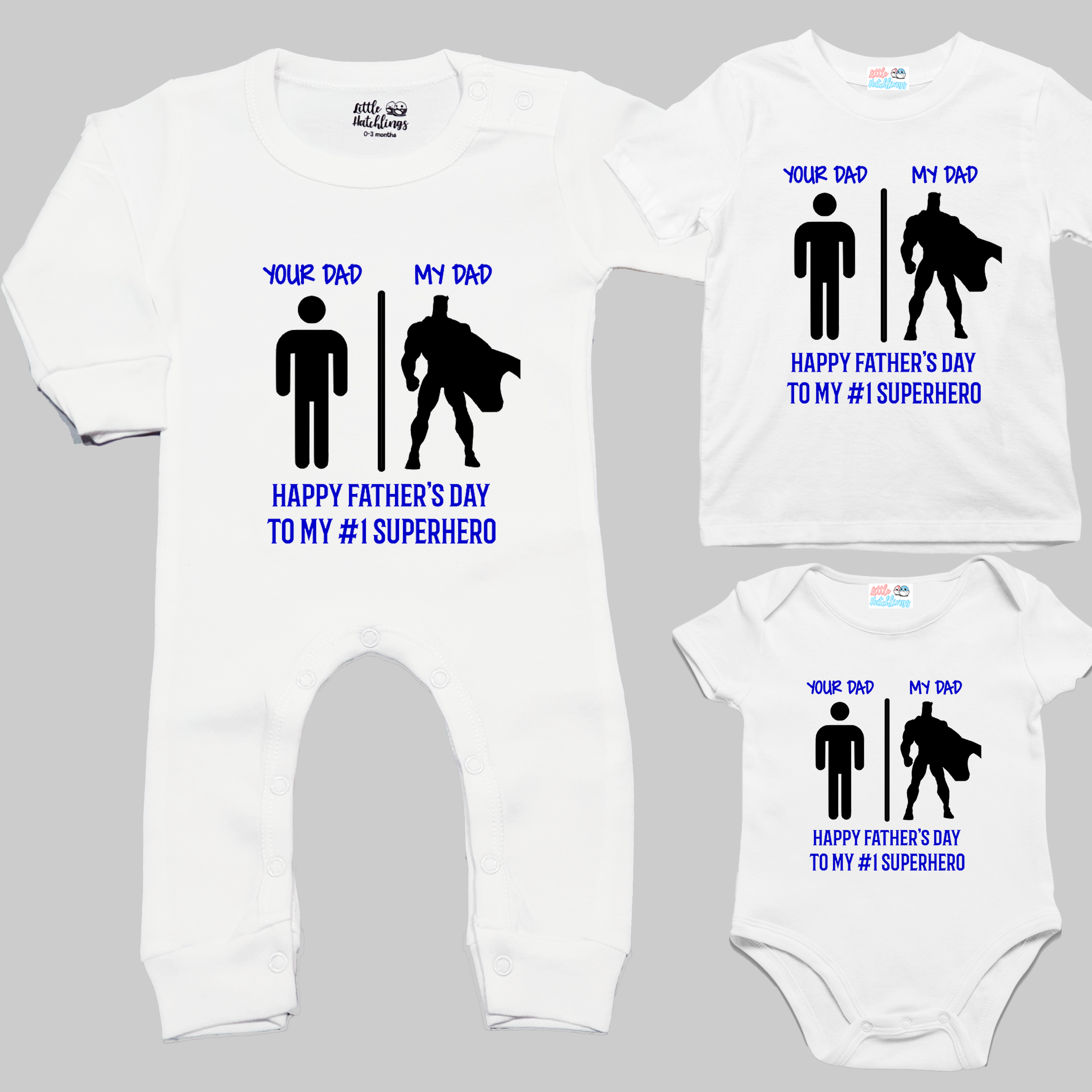 My Dad Superhero Father's Day Special White Onesie / Romper / Tshirt