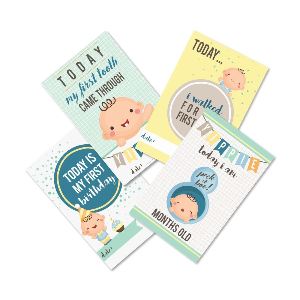 Baby Boy Milestone Cards- Pack Of 24