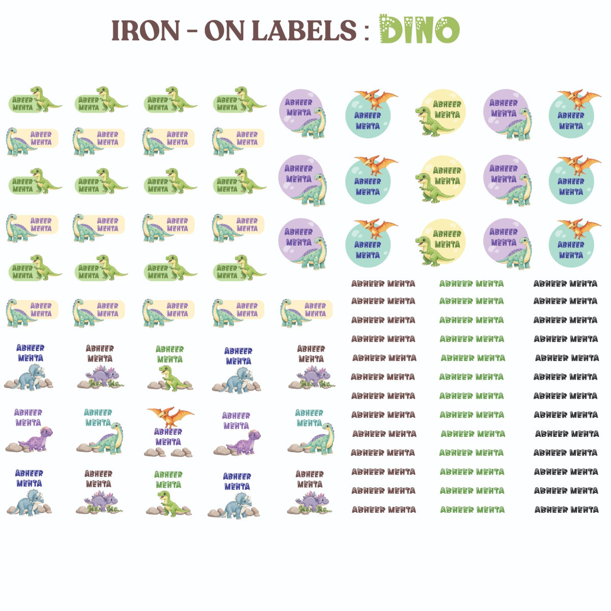 Personalised Iron-On Labels – Set of 93