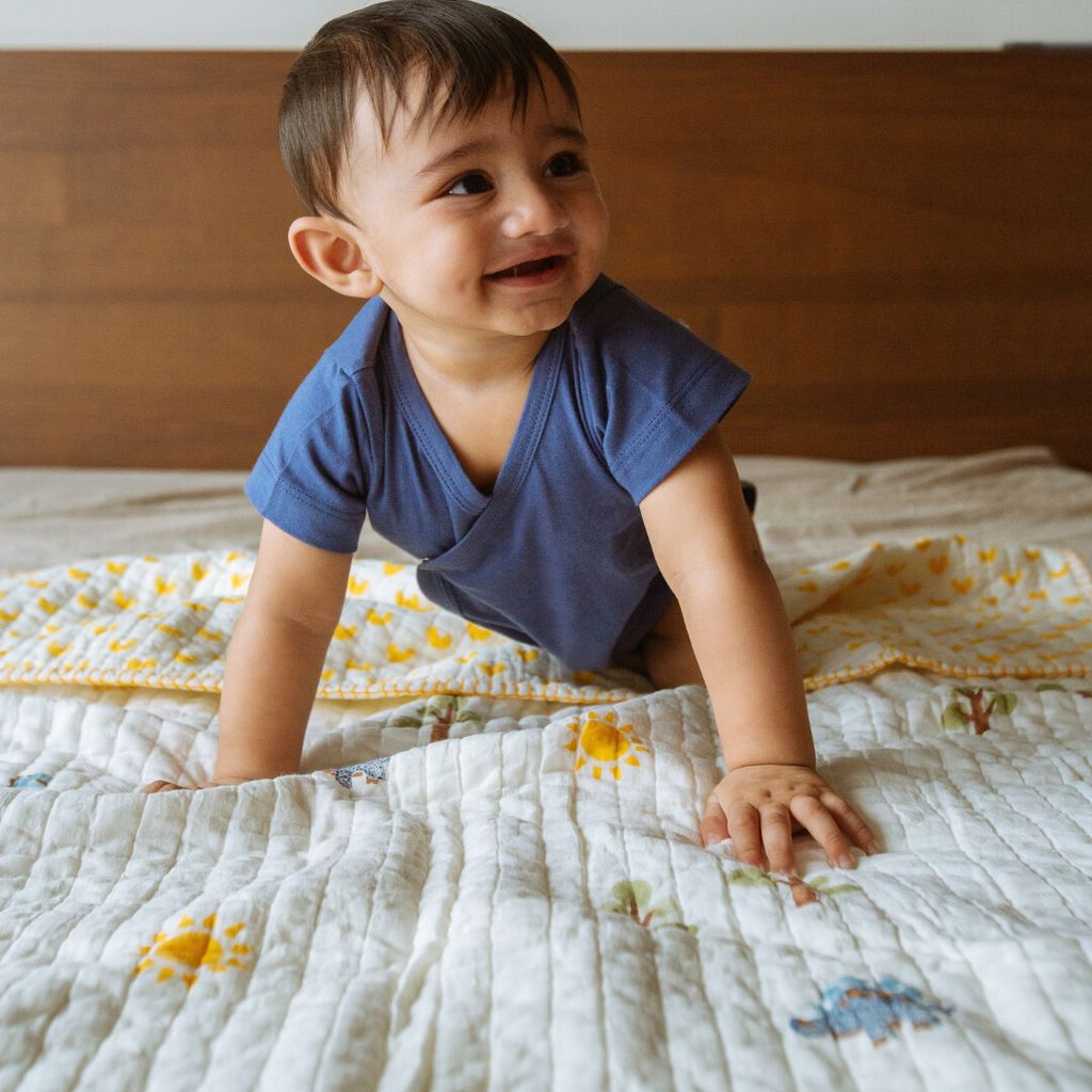 Reversible Mulmul Quilt | Hand-Block Printed
