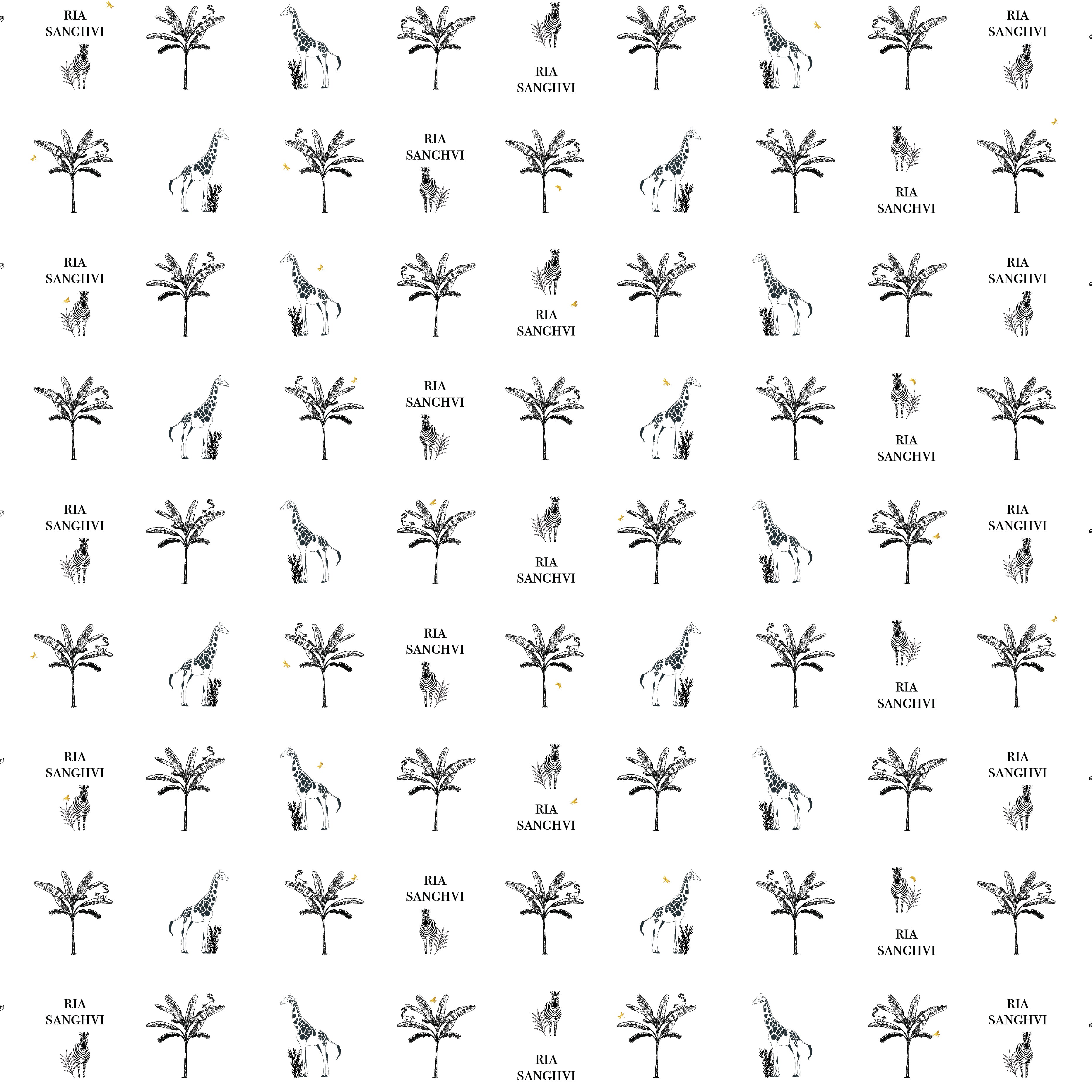 Personalised Wrapping Paper - Black & White Animals  <br>WallPaperScissor x My Baby Babbles Exclusive