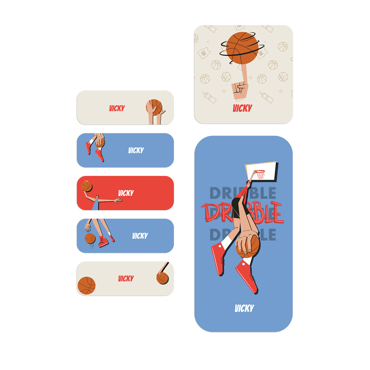 Name Labels / Gift Stickers - Basketball Fever, Boy